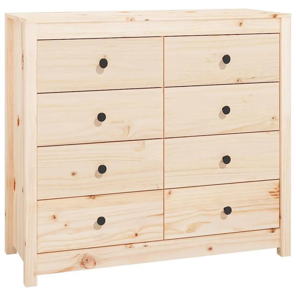 Solid Pine Wood Side Cabinet Storage with Drawers Brown 100x40x90 cm