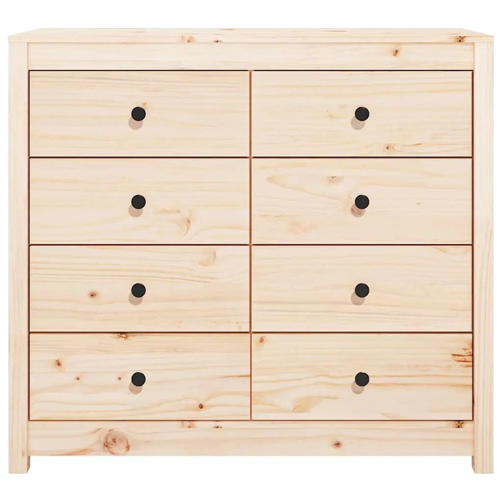 Solid Pine Wood Side Cabinet Storage with Drawers Brown 100x40x90 cm