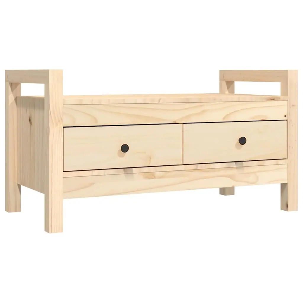 Hall Bench with Storage Drawers Solid Wood Pine Entryway Hallway Furniture