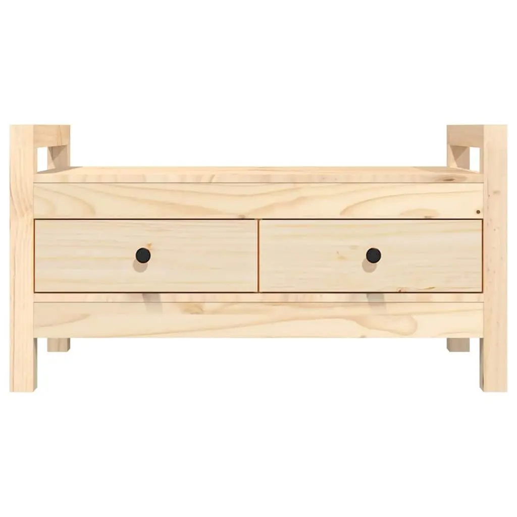 Hall Bench with Storage Drawers Solid Wood Pine Entryway Hallway Furniture