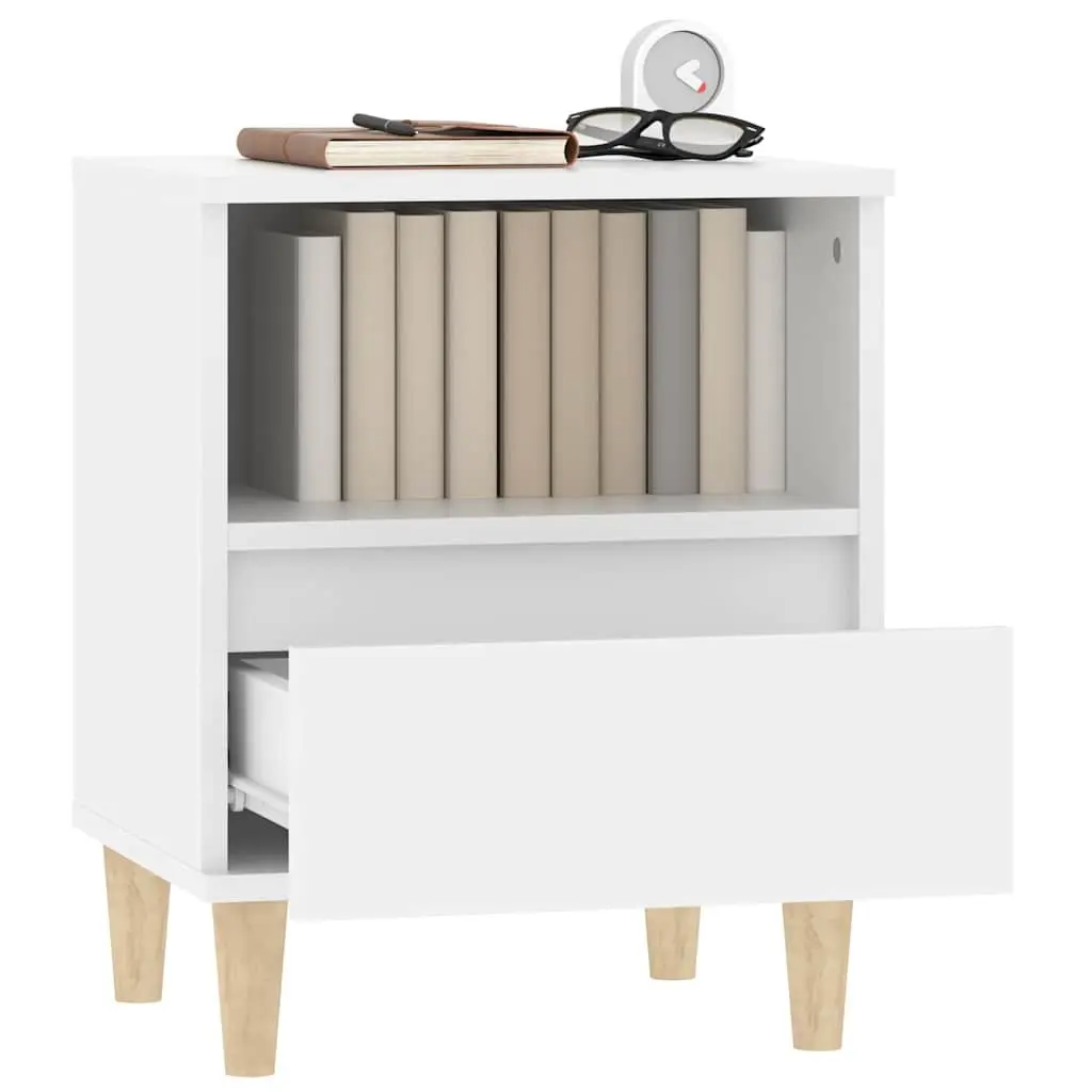 Bedside Cabinet White Engineered Wood Drawer Storage Nightstand 40x35x50cm
