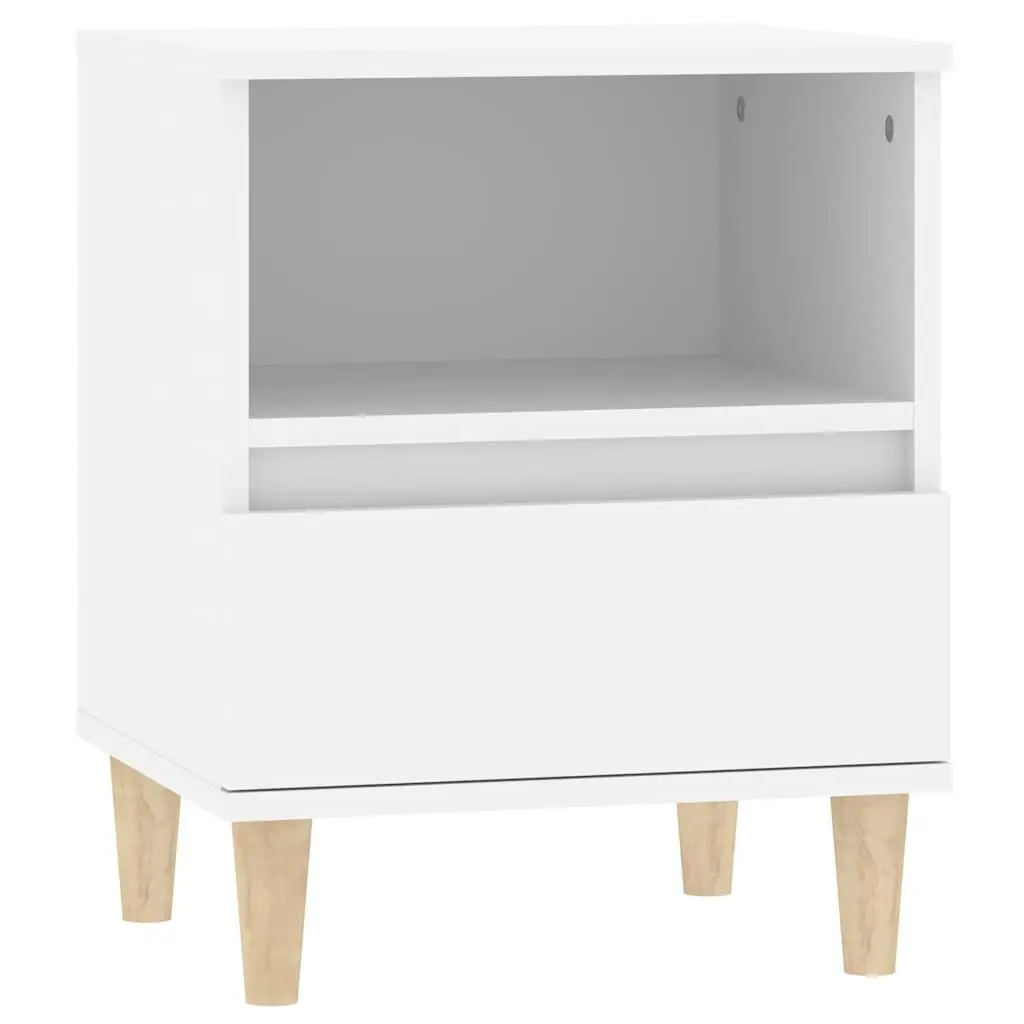 Bedside Cabinets 2 pcs White 40x35x50 cm Storage Drawers Wooden Legs