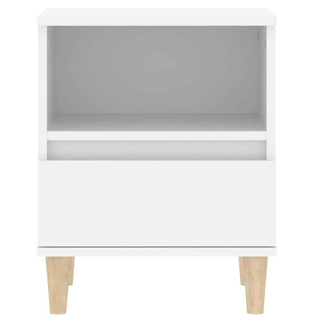 Bedside Cabinets 2 pcs White 40x35x50 cm Storage Drawers Wooden Legs