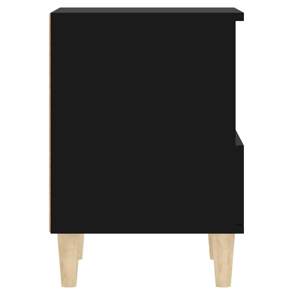 Bedside Cabinet Black Storage Table Engineered Wood 40 x 35 x 50 cm