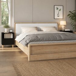 Bedside Cabinet 2 pcs Black Nightstand Storage Drawer Wooden Legs Side Table