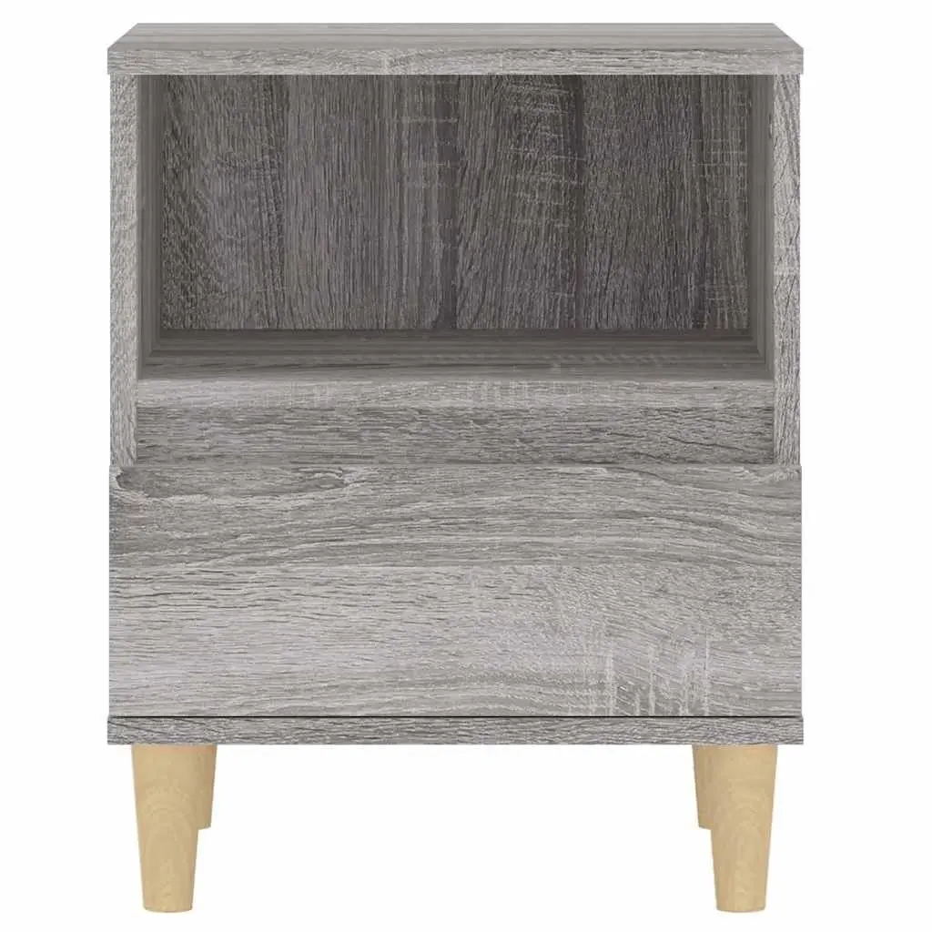 Bedside Cabinets 2 pcs Grey 40x35x50 cm Storage Nightstand Drawers Compartment
