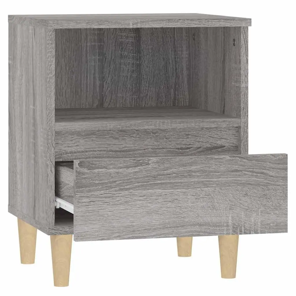 Bedside Cabinets 2 pcs Grey 40x35x50 cm Storage Nightstand Drawers Compartment