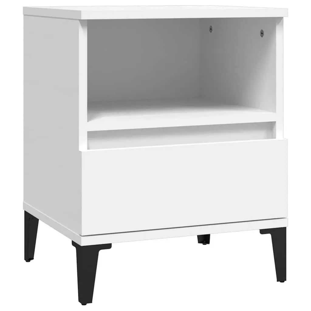 Bedside Cabinet White 40x35x50cm Storage Drawer Compartment Side Table