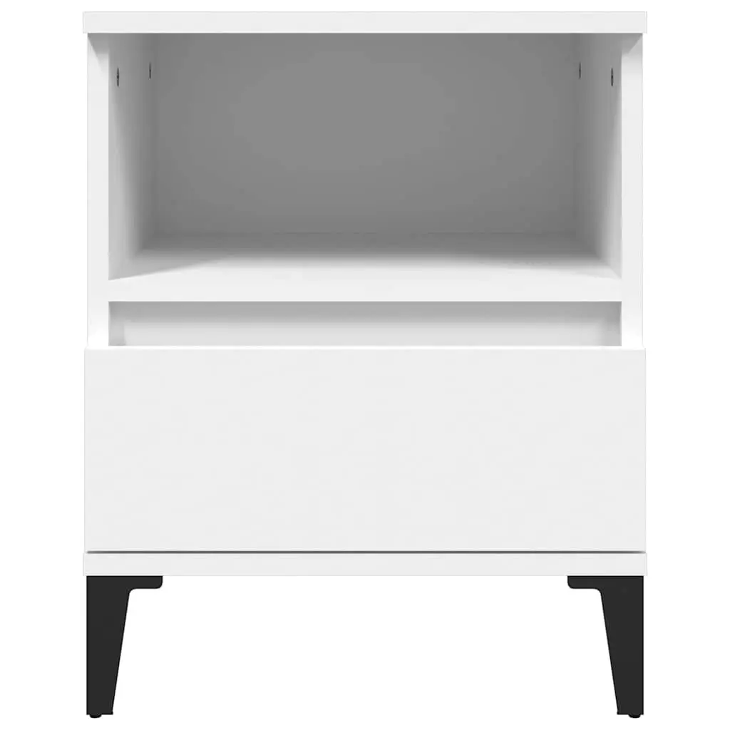 Bedside Cabinet White 40x35x50cm Storage Drawer Compartment Side Table