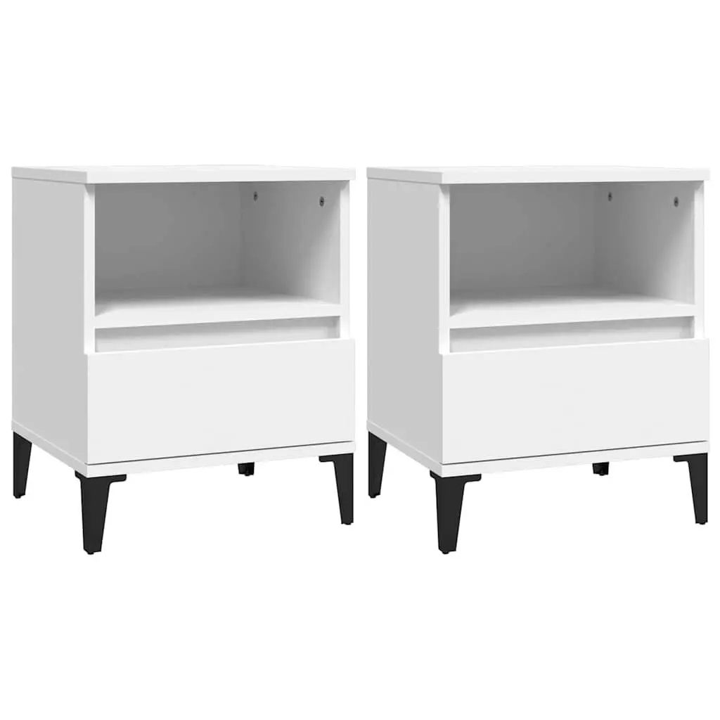 Bedside Cabinet 40x35x50cm White Storage Nightstand Drawer Compartment Furniture