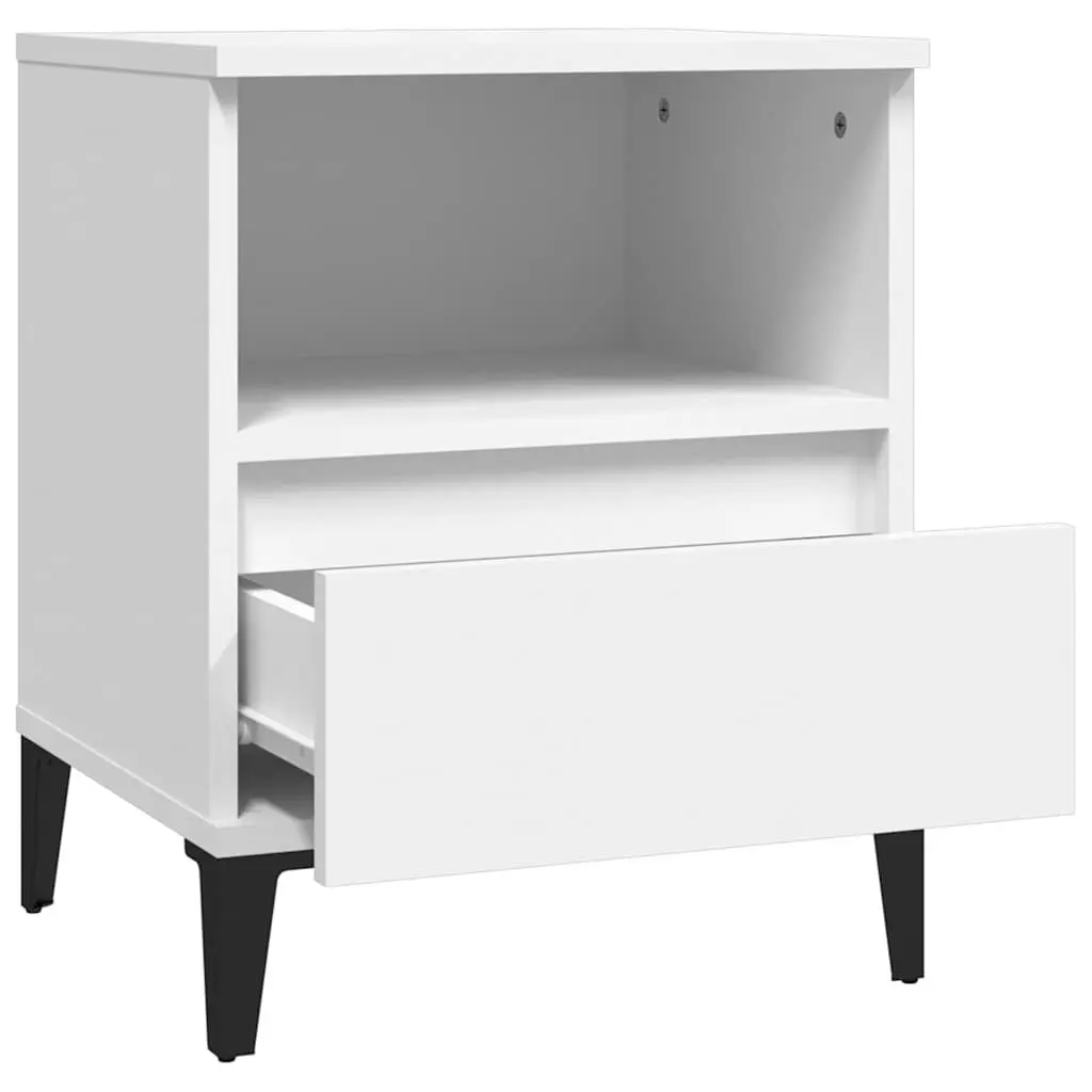 Bedside Cabinet 40x35x50cm White Storage Nightstand Drawer Compartment Furniture