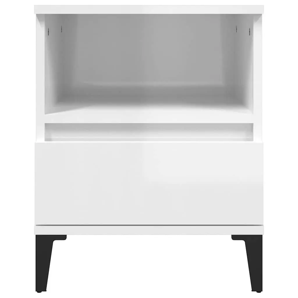 Bedside Cabinet 2 pcs White Storage Organiser Drawer Compartment Side Table