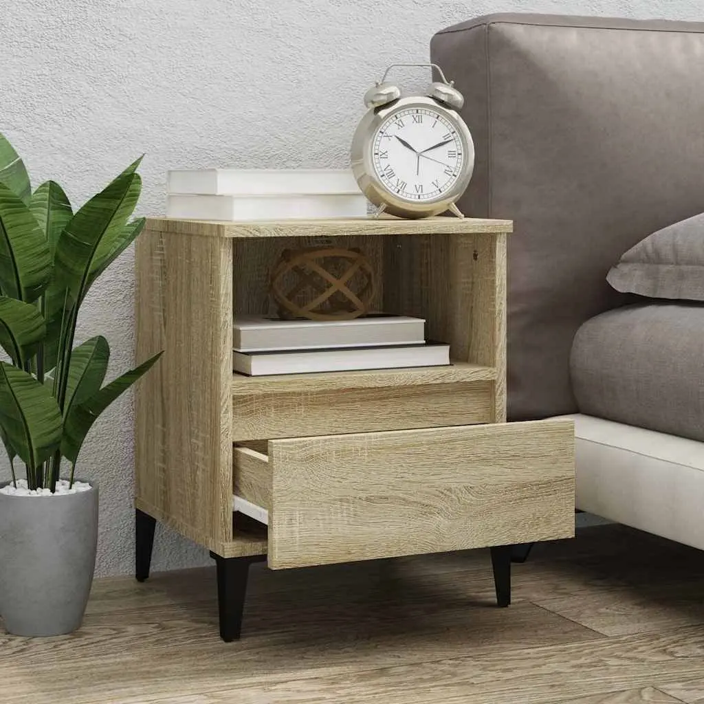 Bedside Cabinets Brown Storage Cabinet 2 Piece 40 x 35 x 50 cm