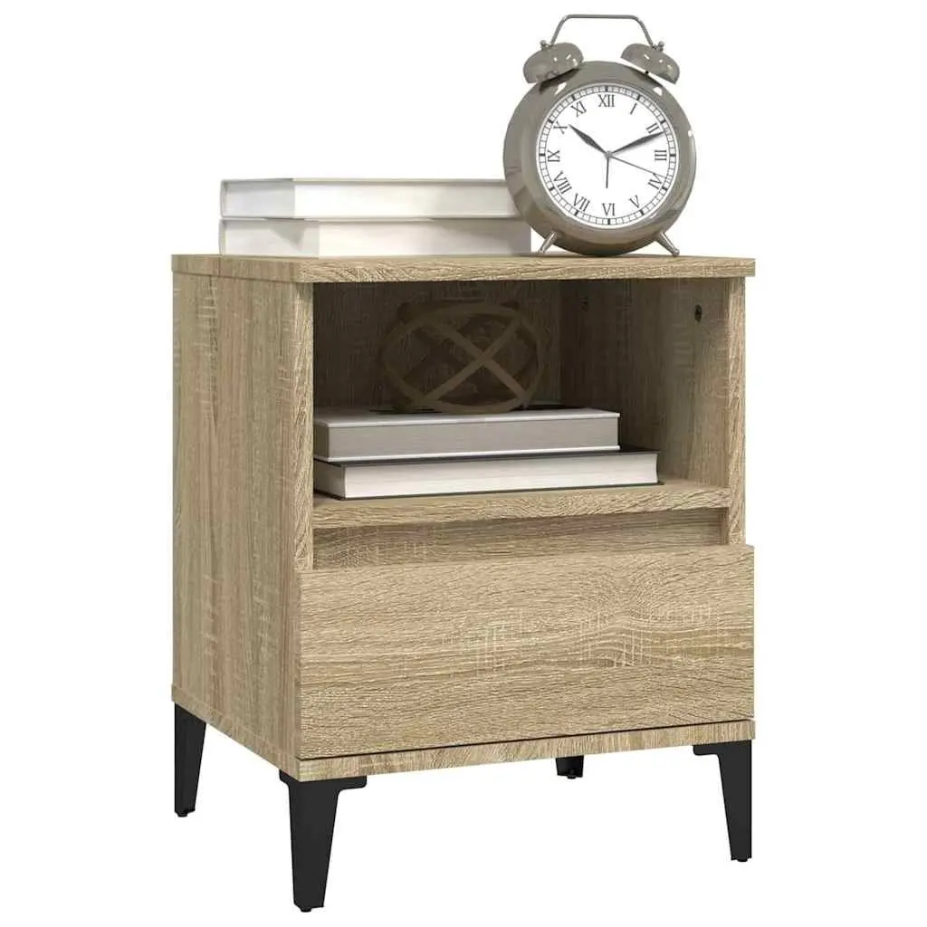 Bedside Cabinets Brown Storage Cabinet 2 Piece 40 x 35 x 50 cm