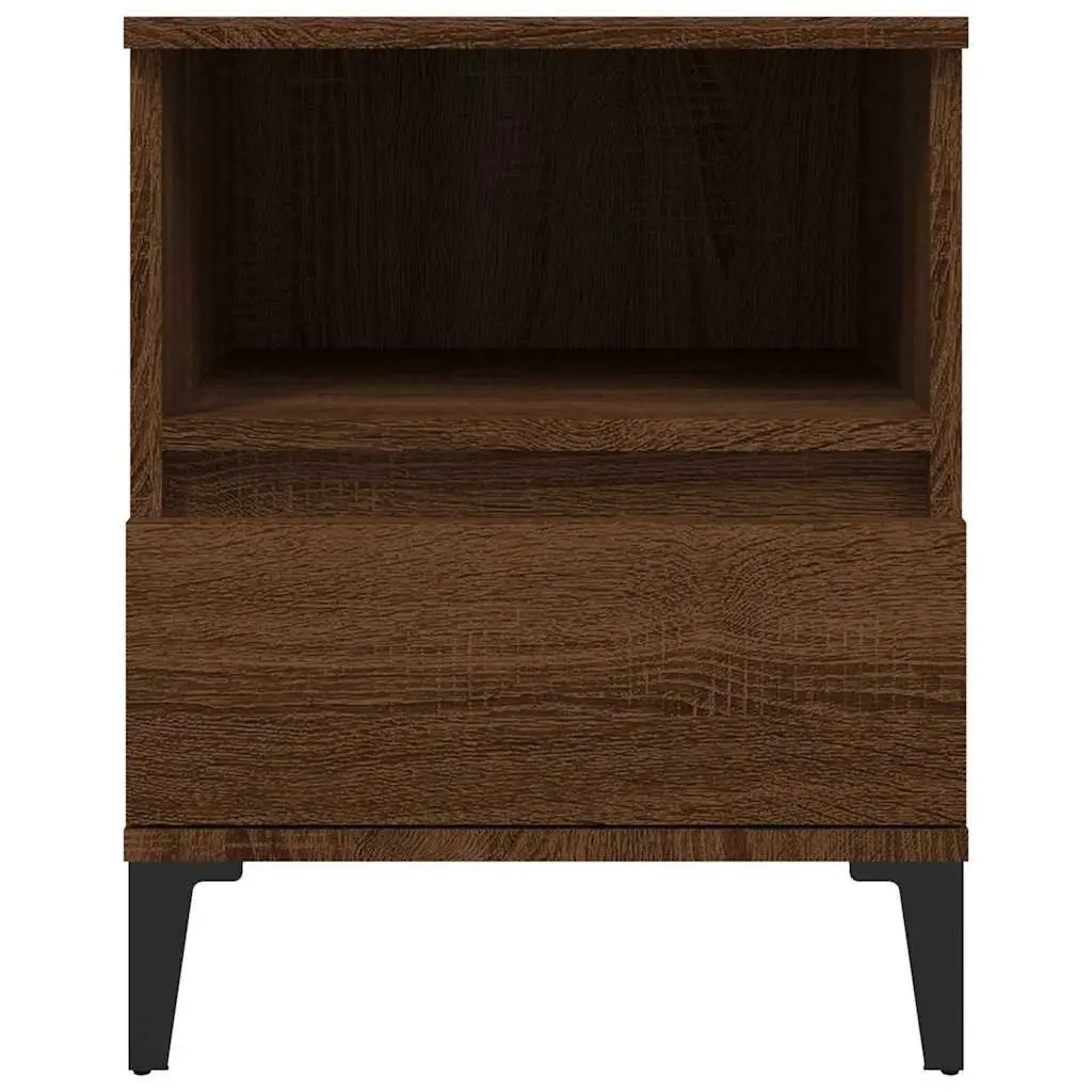 Bedside Cabinets Brown 40x35x50 cm 2 Piece Storage Drawer Nightstand Side Table