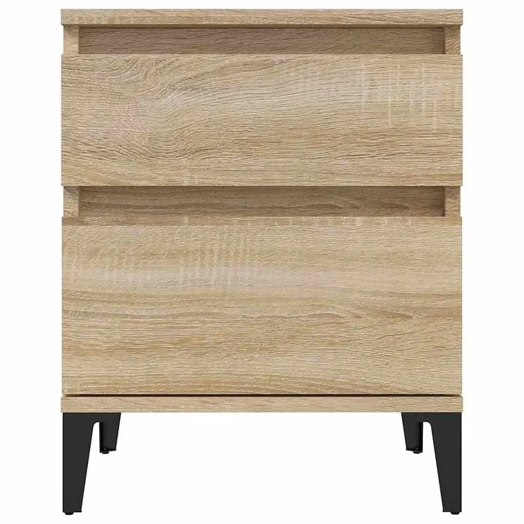 Bedside Cabinet Storage Organizer Brown Wooden Nightstand Side Table Bedroom