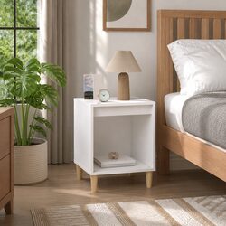 Your Friendly White Nightstand with Storage, Perfect for Bedrooms 40x35x50cm