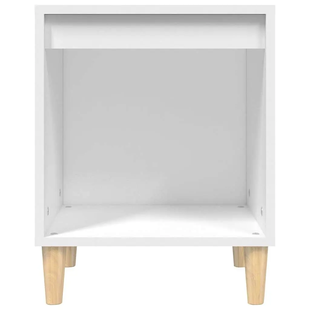 White Nightstand Bedside Cabinet Storage Table Engineered Wood 40x35x50cm