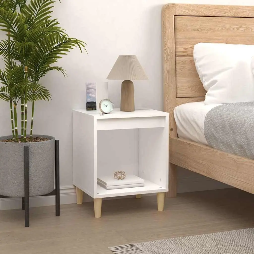 Bedside Cabinets 2 pcs White 40x35x50 cm Engineered Wood Storage Tables