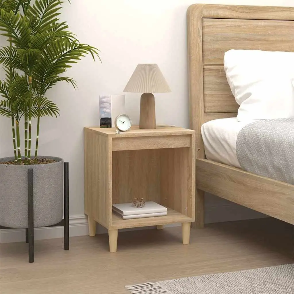 Bedside Cabinets Brown Engineered Wood Storage Side Tables 40x35x50cm 2 Piece