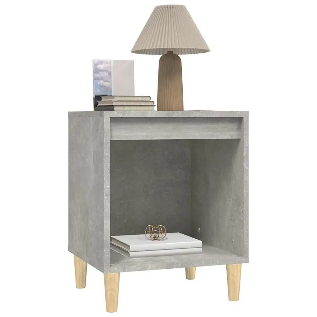 Bedside Cabinets Grey Storage Tables Set of 2 40L x 35W x 50H cm