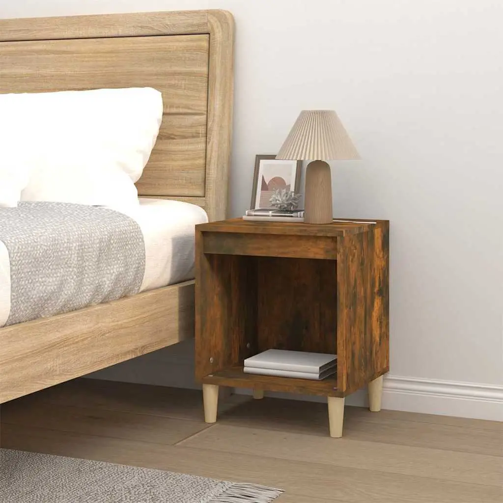 Bedside Cabinet Brown Wood Engineered 40x35x50cm