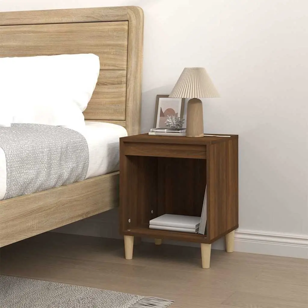 Bedside Cabinet Engineered Wood Brown Oak 40x35x50 cm