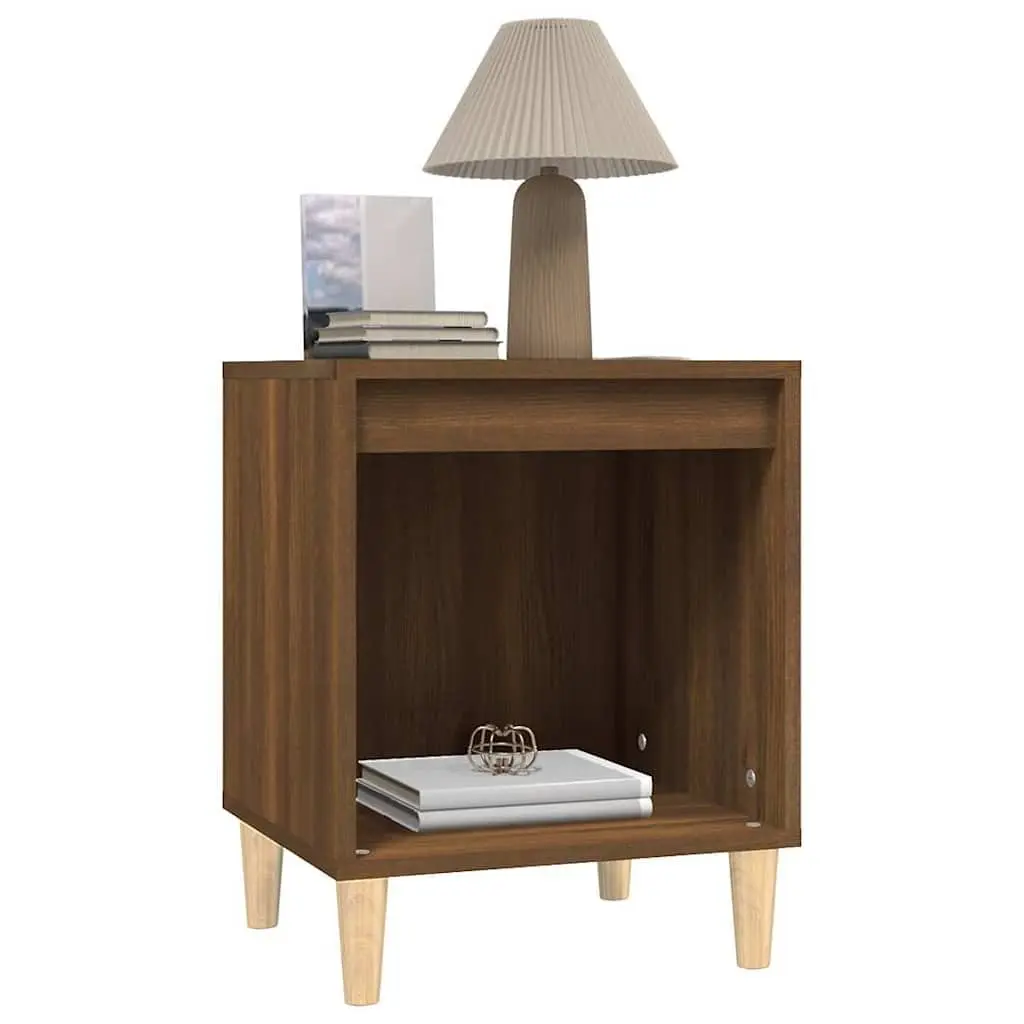 Bedside Cabinet Engineered Wood Brown Oak 40x35x50 cm