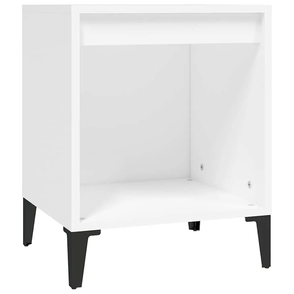 Bedside Cabinet White Nightstand Storage Bedside Table 40x35x50 cm