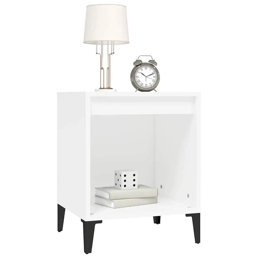 Bedside Cabinet White Nightstand Storage Bedside Table 40x35x50 cm