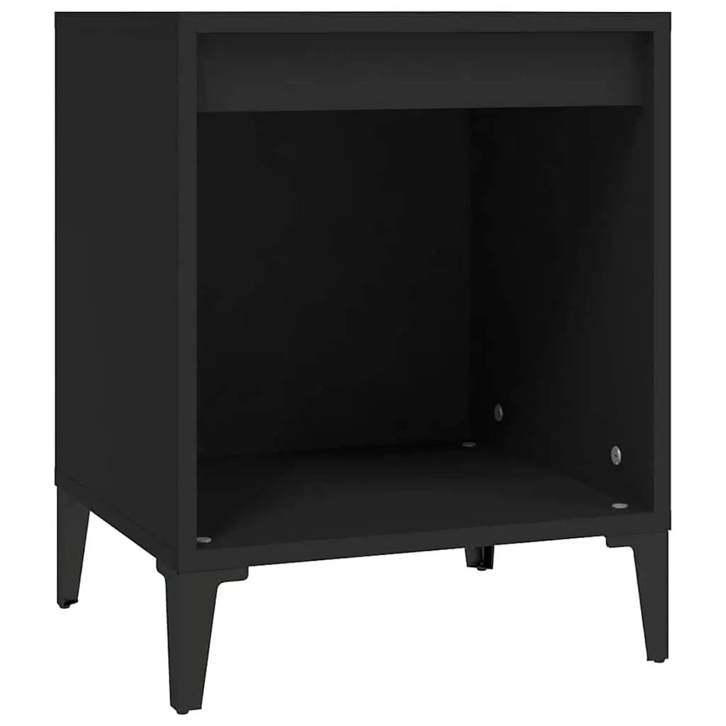 Bedside Cabinet Black Engineered Wood 40x35x50cm