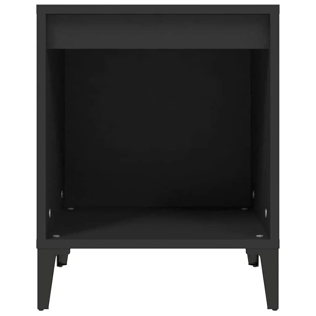 Bedside Cabinet Black Engineered Wood 40x35x50cm
