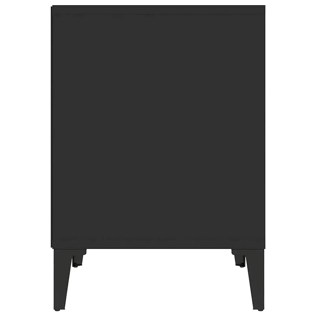 Bedside Cabinet Black Engineered Wood 40x35x50cm
