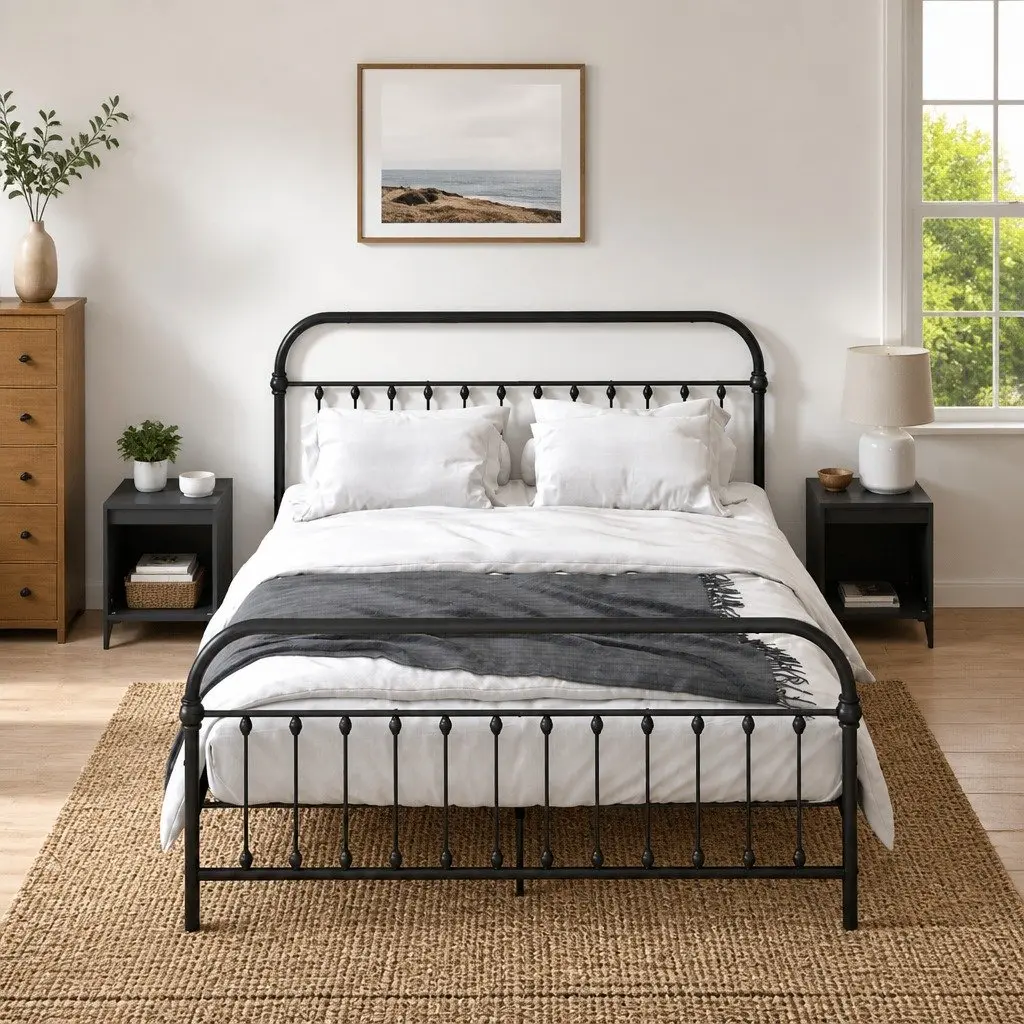Bedside Cabinets Black 40x35x50 cm 2 Piece Storage Organiser Bedroom Furniture