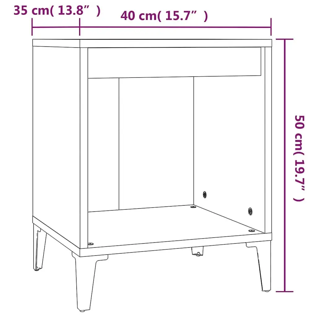 Bedside Cabinet High Gloss White Engineered Wood 40 x 35 x 50 cm