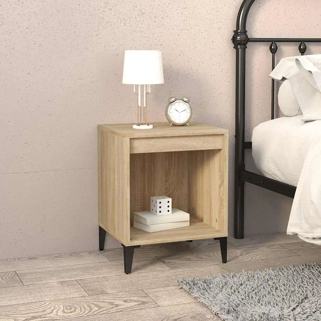 Bedside Cabinets 2 pcs Brown Storage Nightstands Bedroom Furniture Side Tables