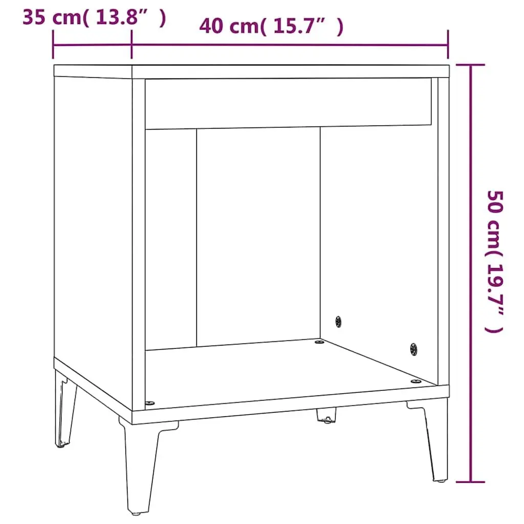 Bedside Cabinet Grey Side Table Nightstand Storage Organiser Bedroom Furniture