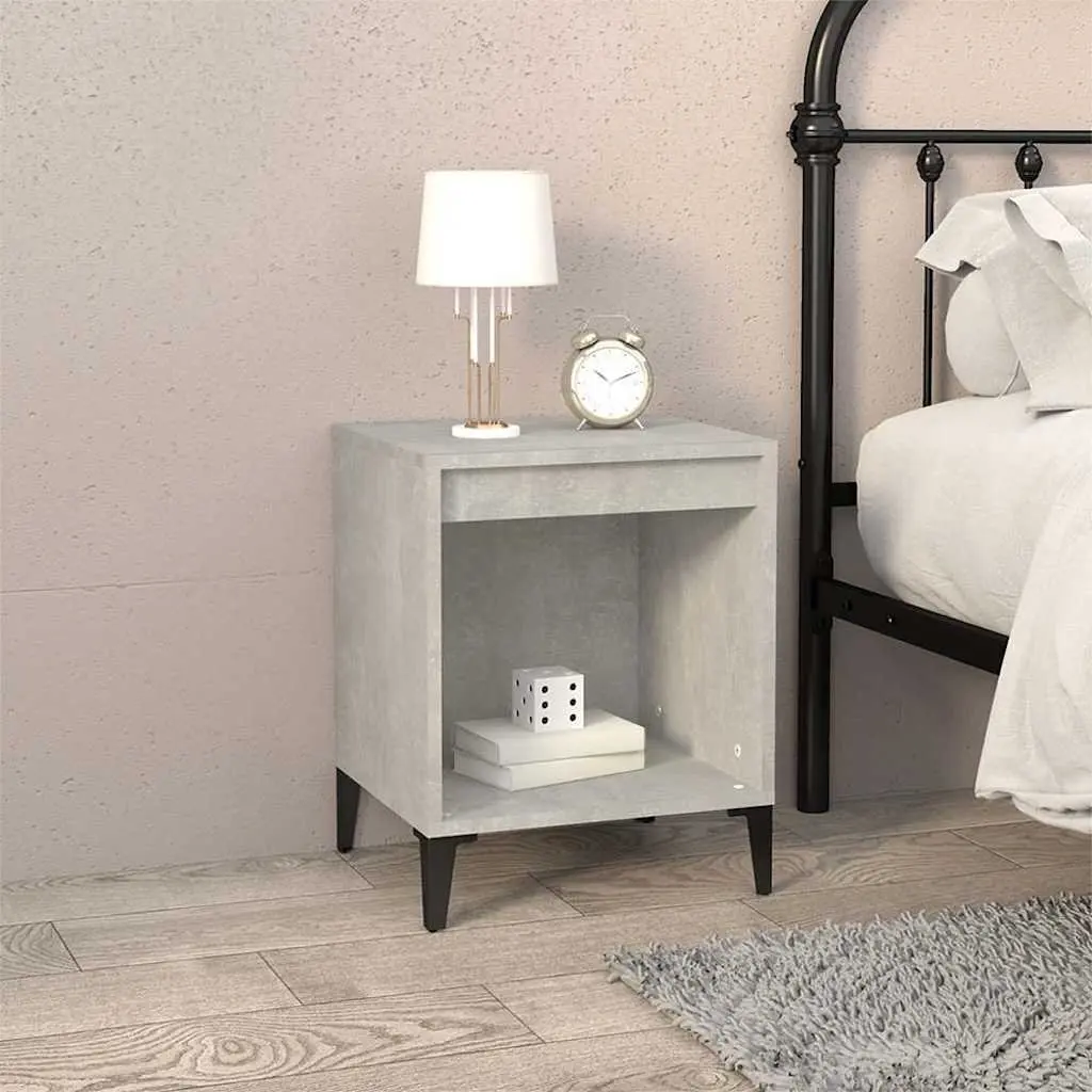Bedside Cabinets Grey Storage Nightstands 40 x 35 x 50 cm 2 Pieces