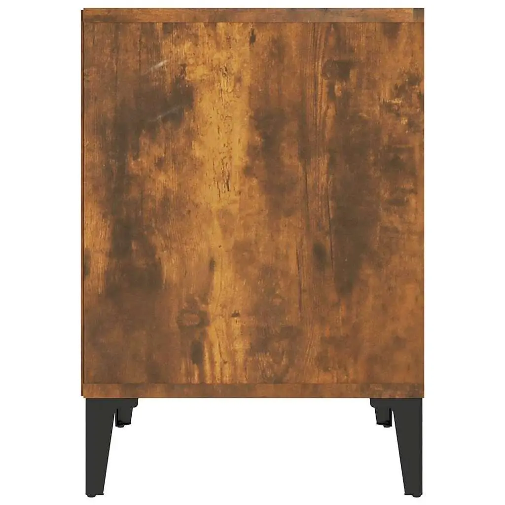 Bedside Cabinets Brown Smoked Oak Engineered Wood 2 Piece Bedroom Storage Tables