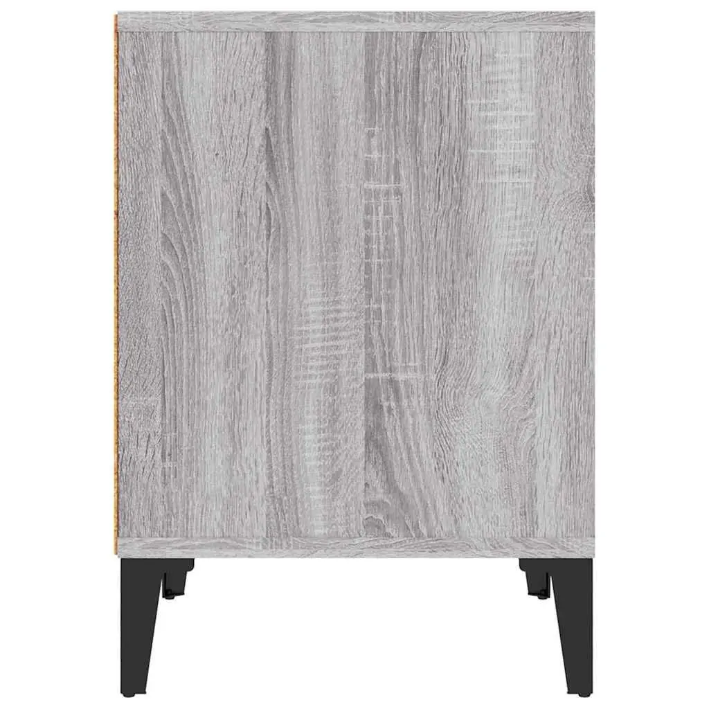 Bedside Cabinet Grey Sonoma Engineered Wood Bedside Table Storage Organiser