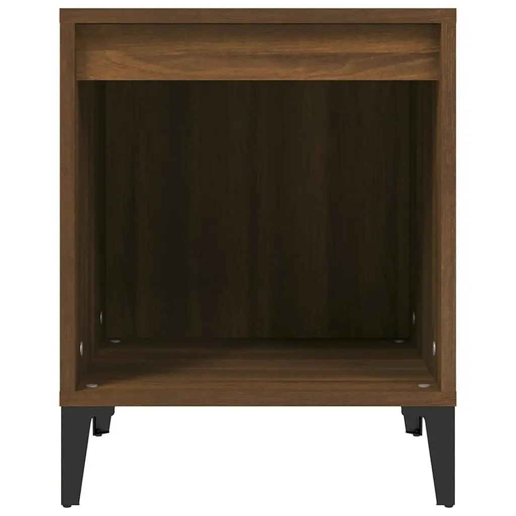 Bedside Table Brown Oak Engineered Wood Storage Nightstand 40x35x50cm