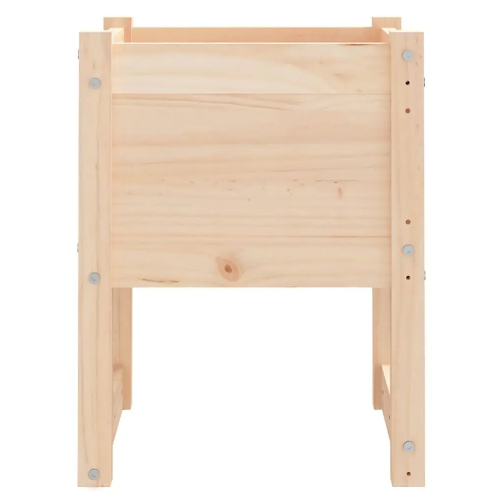 Solid Wood Pine Planter Sturdy 40x40x52.5 cm Brown Garden Flower Box