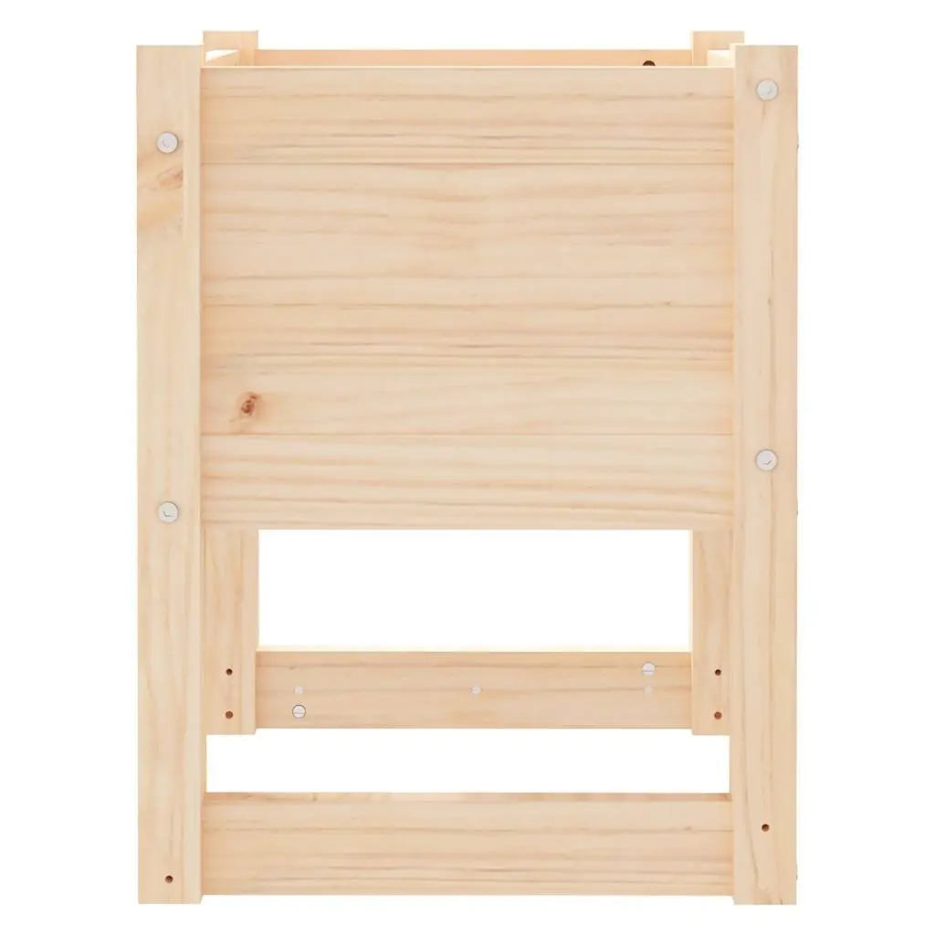 Solid Wood Pine Planter Sturdy 40x40x52.5 cm Brown Garden Flower Box