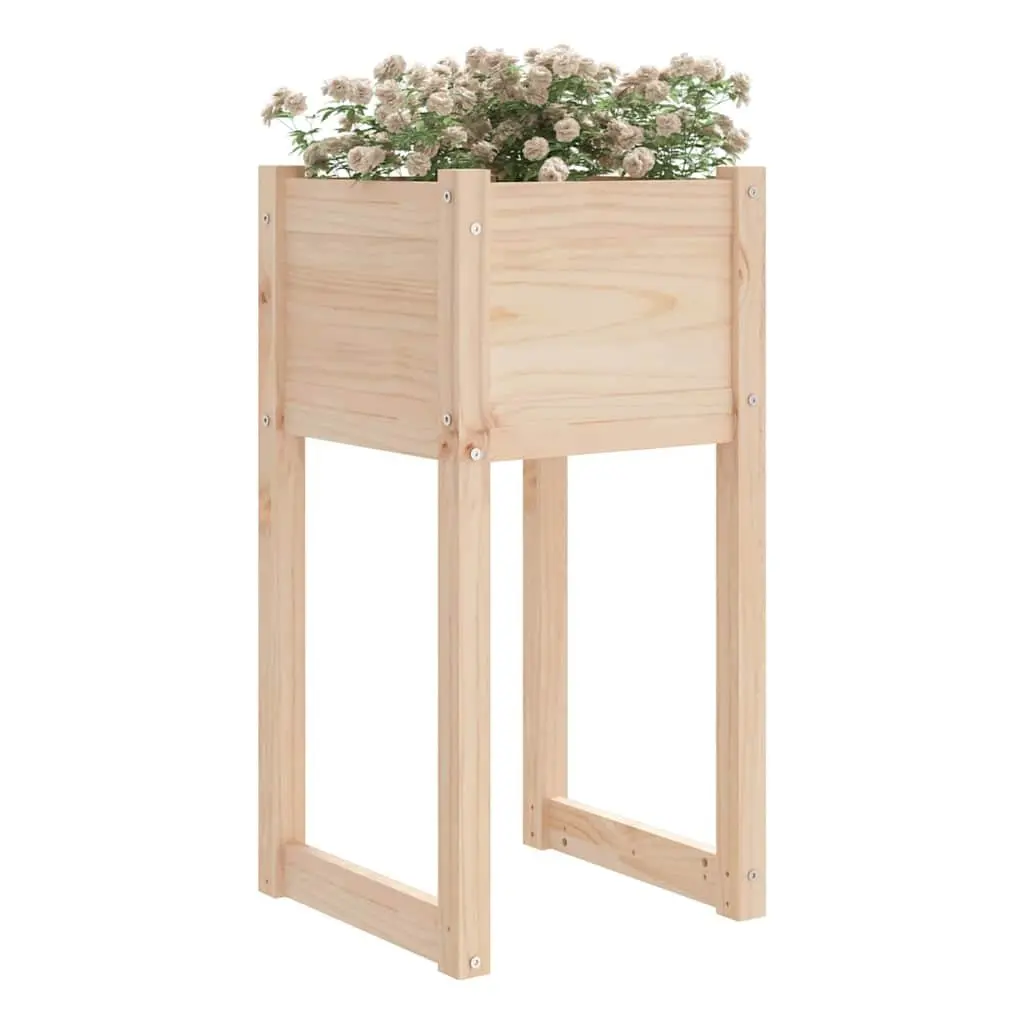 Wooden Planters Solid Pine 40x40x81 cm Set of 2 Rustic Flower Boxes