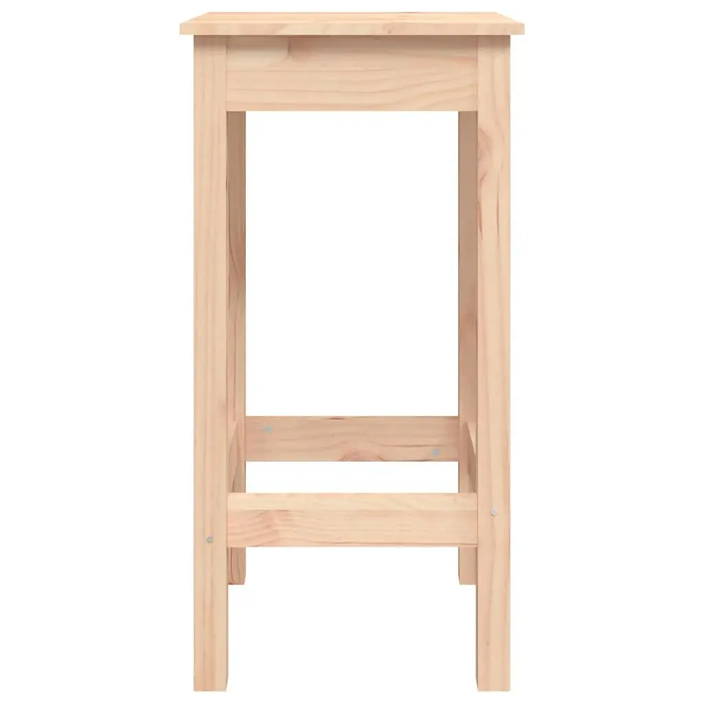 Bar Stools No Backrest Solid Pine Wood Rustic 2 Piece Set