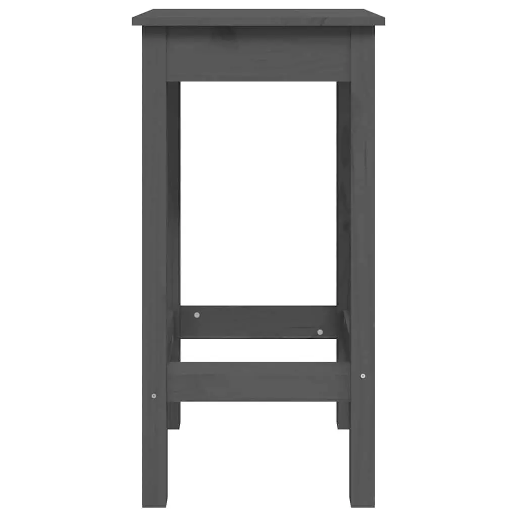 Bar Chairs Backless Grey Solid Pine Wood 2 Piece Set