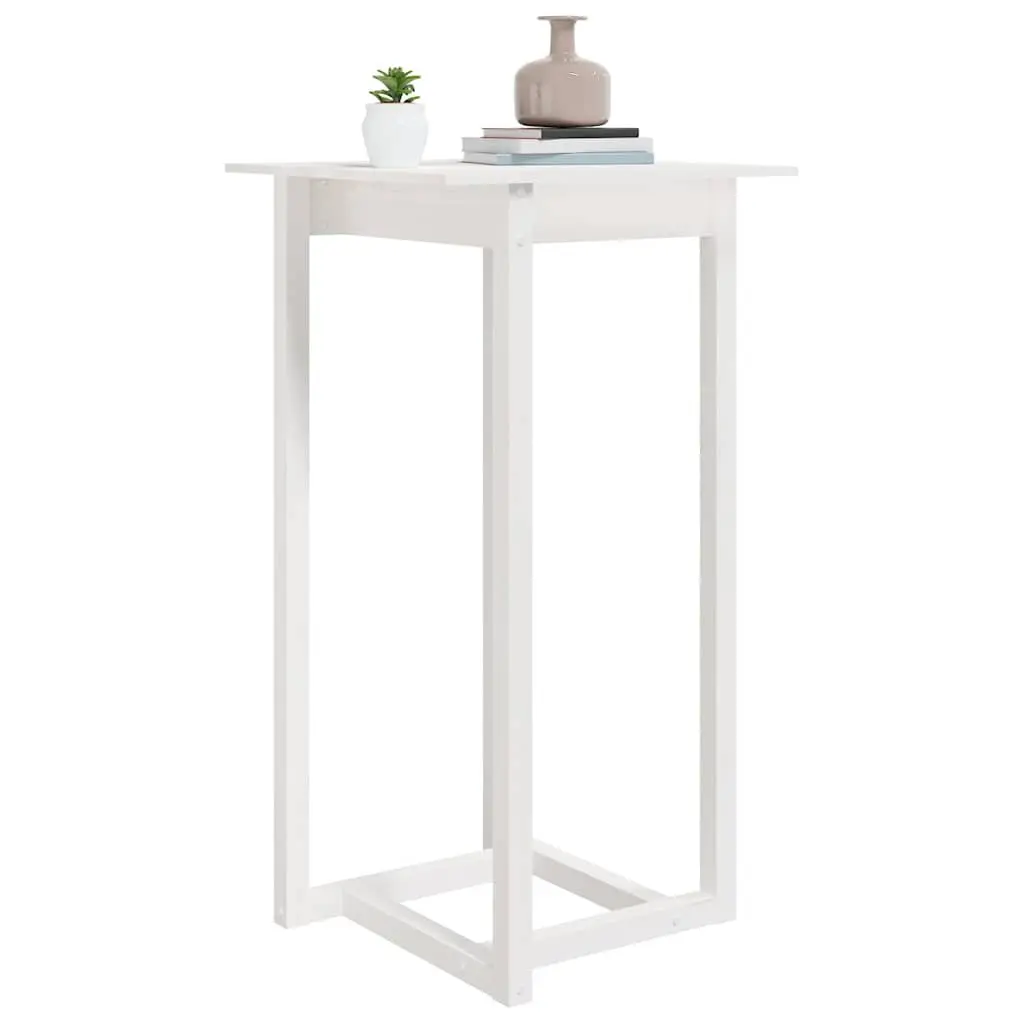 Bar Table Solid Wood White 60x60x110 cm High Top Dining Kitchen Furniture