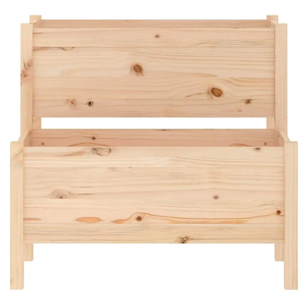 Wooden Planter 2-Tier Raised Flower Bed Box Brown 84.5 x 84 x 75 cm