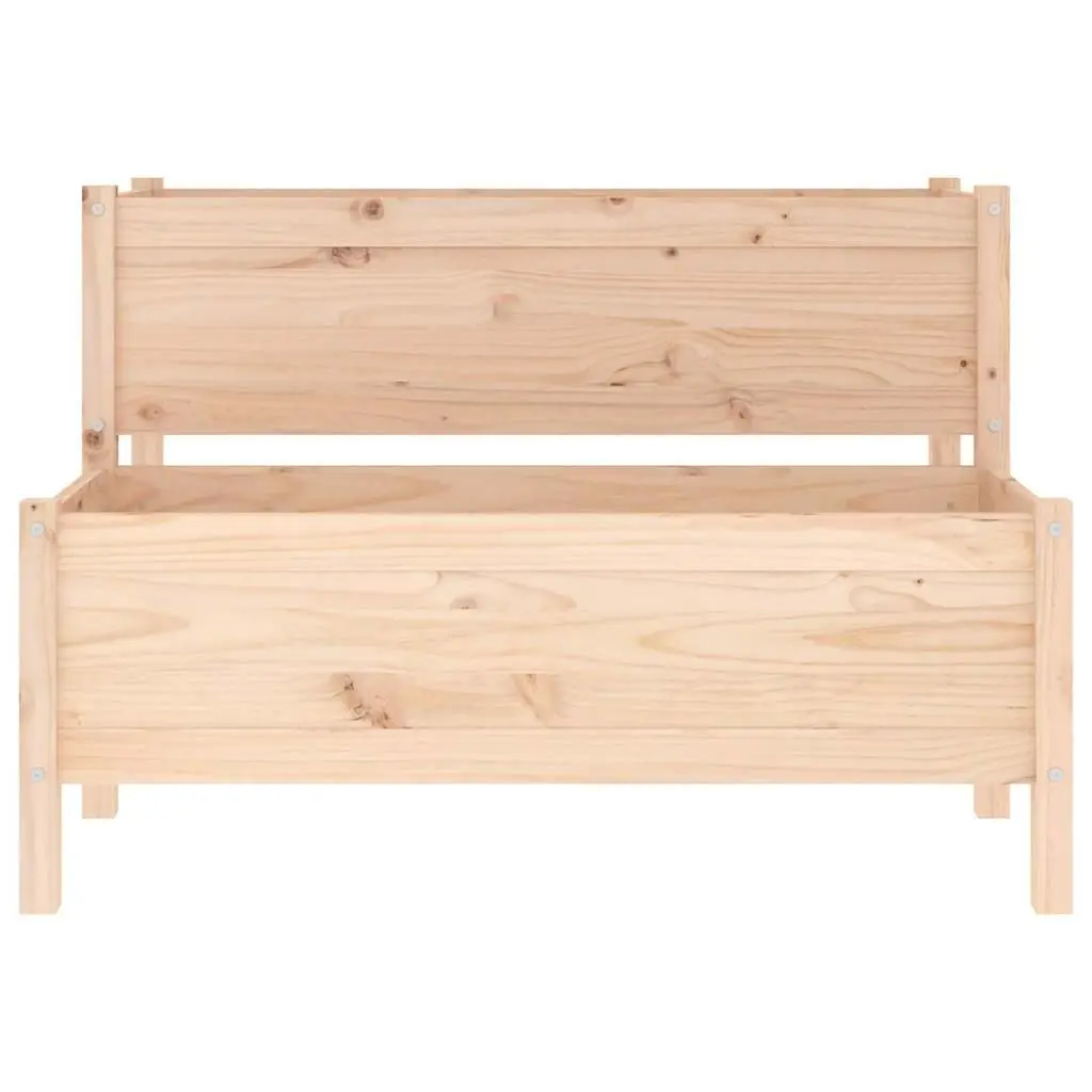 2-Tier Wooden Planter Raised Garden Bed Flower Box Solid Pine Wood 110 x 84 x 75 cm