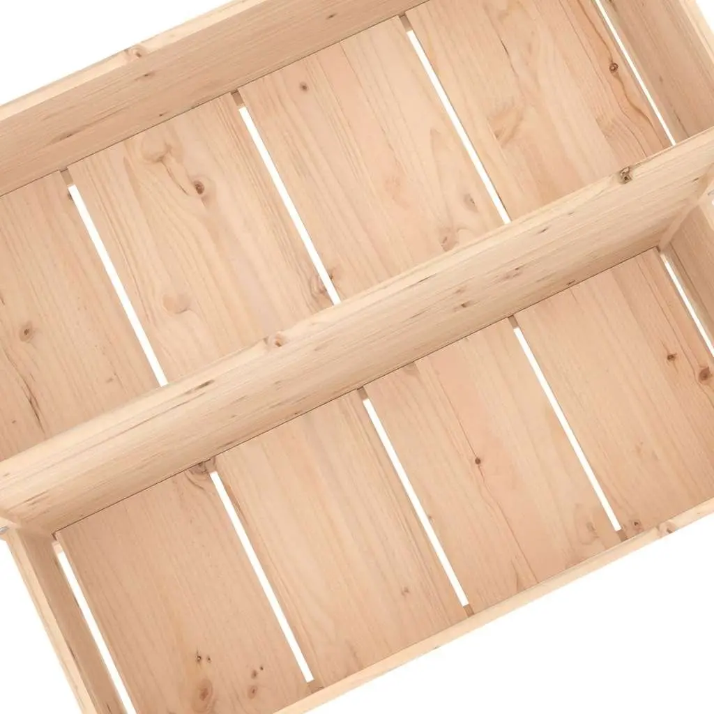 2-Tier Wooden Planter Raised Garden Bed Flower Box Solid Pine Wood 110 x 84 x 75 cm